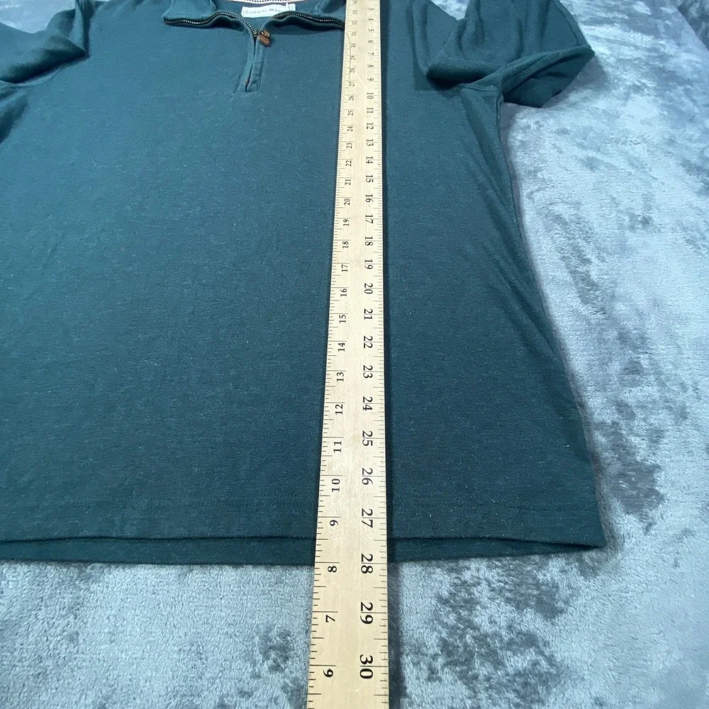 The Normal Brand 1/4 Zip Pullover‎ Mens Large Green Long Sleeve Sweater Stretch